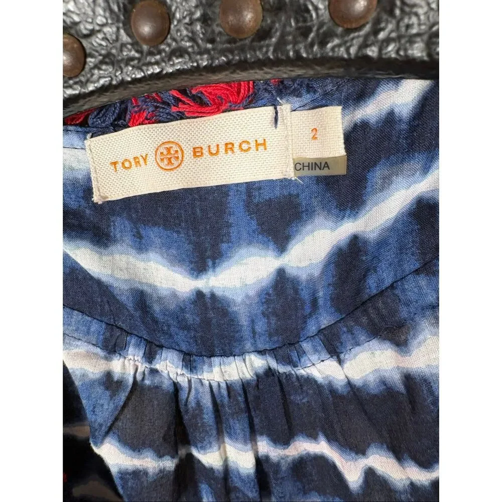 Tory Burch tassel tie dye tank top size 2